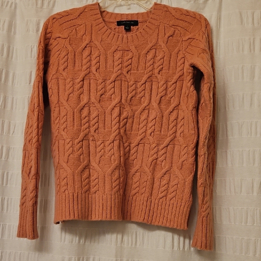 Ann Taylor Warm Shrimp Color Knit Sweater